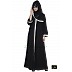 Front open abaya- Black with white Lace Front open abaya- Black with white Lace